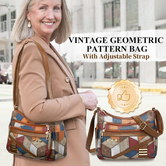 🎁 Hot Sale 49% OFF 👜Vintage Geometric Pattern Bag With Adjustable Strap