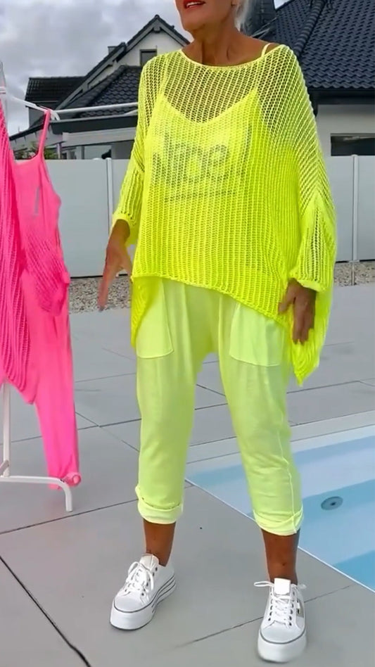 🌞Summer Sale 49% OFF🌸Women's letter print jumpsuit + hollow smock leisure suit