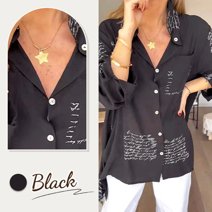🌞Summer Sale 50% OFF🔥2025 New Hot Sale 💖 Letter Print Fashion Lapel Shirt
