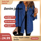 🍂Early Autumn Sale - 50% Off!💕✴️Oversized Fringe Denim Jean Jacket with Pocket