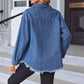 🍂Early Autumn Sale - 50% Off!💕✴️Oversized Fringe Denim Jean Jacket with Pocket