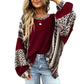 🔥Hot Sale 50% OFF🎁Womens Loose fit Long Sleeve Oversized Retro Leopard Contrast Patchwork Top