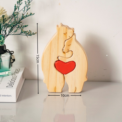 🧩❤️🫂Bear Family Hug Wooden Decor for Kids🐻🎁