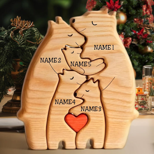 🧩❤️🫂Bear Family Hug Wooden Decor for Kids🐻🎁