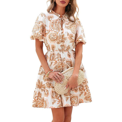 🌞Summer Sale 50% OFF🔥V Neck Tiered Ruffle Boho Swing Dress