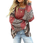 🔥Hot Sale 50% OFF🎁Womens Loose fit Long Sleeve Oversized Retro Leopard Contrast Patchwork Top