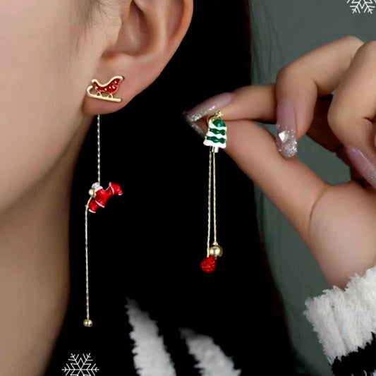 🎅🎄Gold Plated Christmas Santa Claus Tassel Earrings🎁
