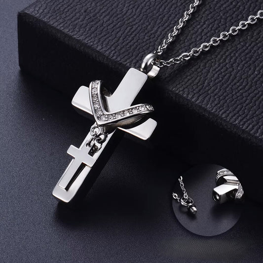 ✝️Cross Urn Necklaces for Ashes/ Holy Water🎁