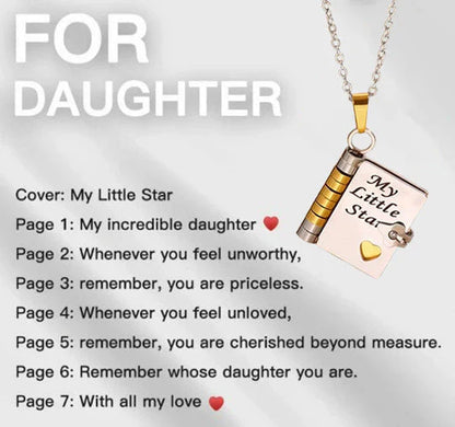 🎁My Book Necklace for Daughter,Son or Lover, Birthday Day Gift Graduation Jewelry of Love
