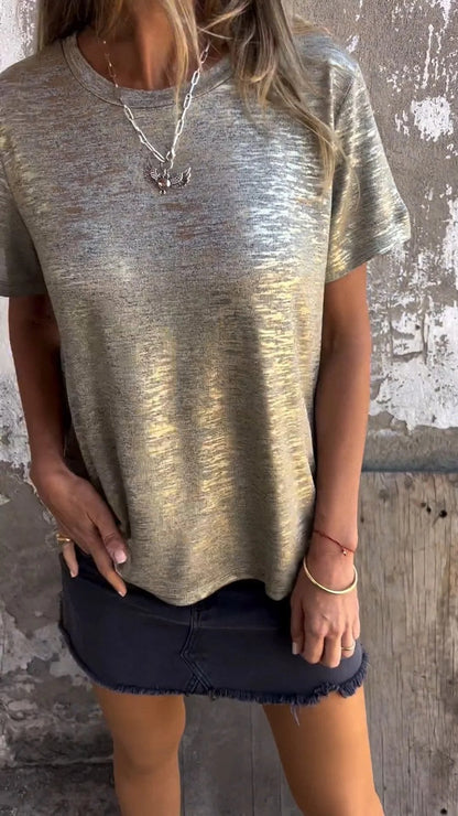 🔥Hot Sale 50% OFF🔥Gold Foil Short-sleeved T-shirt