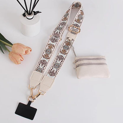 ❣️HOT SALE-50% OFF📱Crossbody Phone Strap with Zippered Pouch