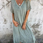 🔥Hot Sale 50% OFF🔥Women's Loose V-neck Cotton Linen Dress