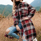 🍂49% OFF🔥Women's Plaid Print Long Sleeve Warm Tweed Coat