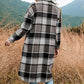 🍂49% OFF🔥Women's Plaid Print Long Sleeve Warm Tweed Coat