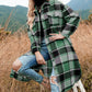 🍂49% OFF🔥Women's Plaid Print Long Sleeve Warm Tweed Coat