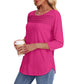 💥Hot Sales-49% OFF🔥Women’s Pleated Detail 3/4 Sleeve Casual T-Shirt
