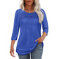 💥Hot Sales-49% OFF🔥Women’s Pleated Detail 3/4 Sleeve Casual T-Shirt