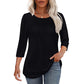 💥Hot Sales-49% OFF🔥Women’s Pleated Detail 3/4 Sleeve Casual T-Shirt