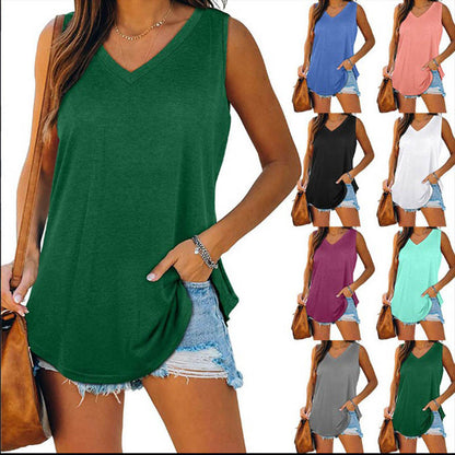 🔥Hot Sale 50% OFF💝✨All-match V-Neck Solid Color Vest