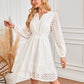 💕Summer Hot Sale 50% Off & Freeshipping💕Women's V-Neck Long Sleeve Hollow Out Dress