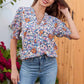 💥Summer Sale 50% Off🎁☀️🌺Floral V-neck Puff Sleeve Blouse For Women