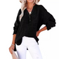 🏆🏆🔥Hot Sale 50%🔥🌸🌸Women’s Casual Gauze Button Neck Long Sleeve Blouse