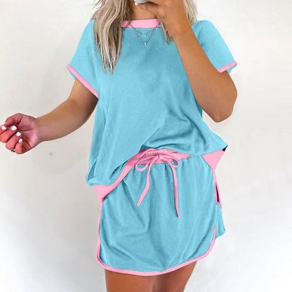 ⏰HOT SALE 49% OFF🔥Women's Casual Short Sleeve Top & Skirt Two Piece Set