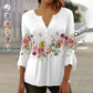 🩷Summer Sale 49% Off🔥Women's Floral Button V-Neck Pleated 3/4 Sleeve T-Shirt