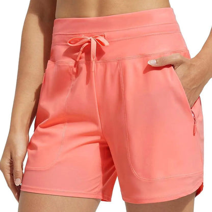 🌞Summer Hot Sale 50% OFF🩳Women's 5" Swim Board Shorts High Waisted Quick Dry Swimsuit Swimming Bottoms