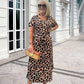 🌸2025 Hot Sale 50%OFF🌸Women's Leopard V-Neck Long Dress with Belt