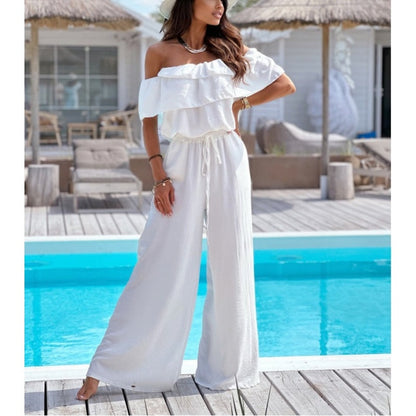 🌞Summer Sale 50% OFF🔥🌺Women’s Off Shoulder Ruffle Jumpsuit🍑