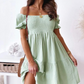🌞Summer Sale 50% OFF🔥Women’s Elegant Solid Open Shoulder Short Dress