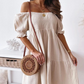 🌞Summer Sale 50% OFF🔥Women’s Elegant Solid Open Shoulder Short Dress