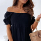 🌞Summer Sale 50% OFF🔥Women’s Elegant Solid Open Shoulder Short Dress