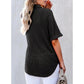 🌈New Product -✨2025 New Women's Waffle Knit Short Sleeve Tunic Henley Shirts