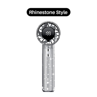 Shiny Rhinestone Handheld High-Speed Fan