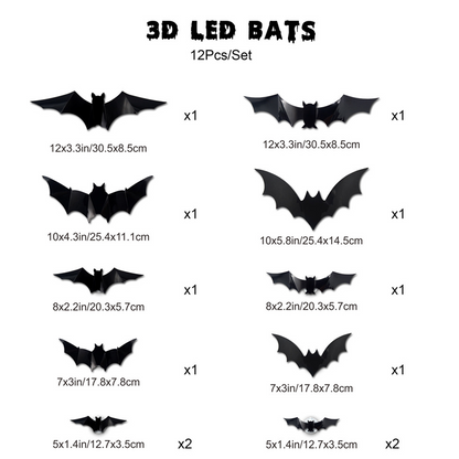 🦇Buy More Save More🎃Halloween 3D Lighted Bats