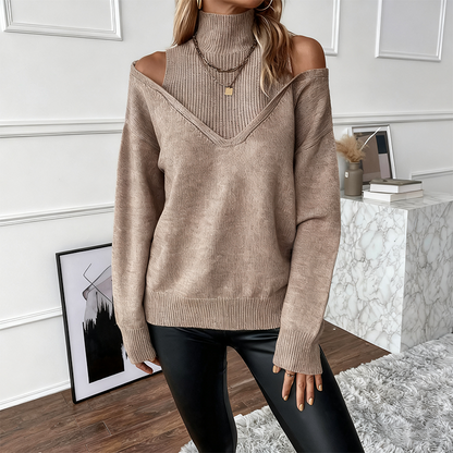 🔥Hot Sale 50% OFF🎁Off-Shoulder Turtleneck Sweater